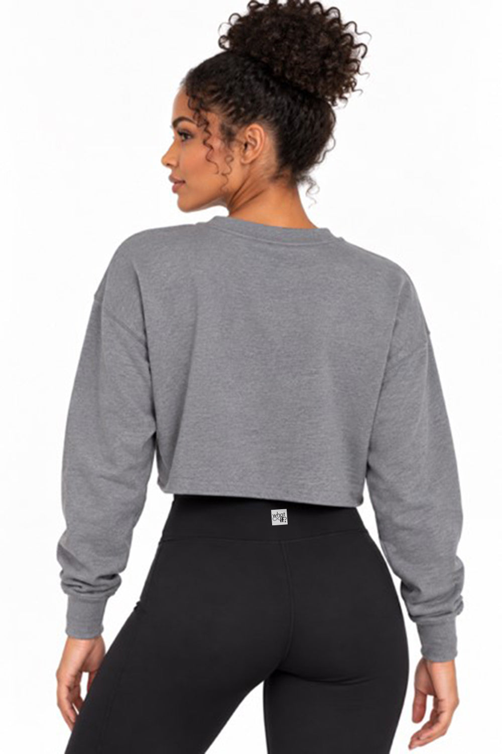 CROPPED CREW FLEECE - GREY