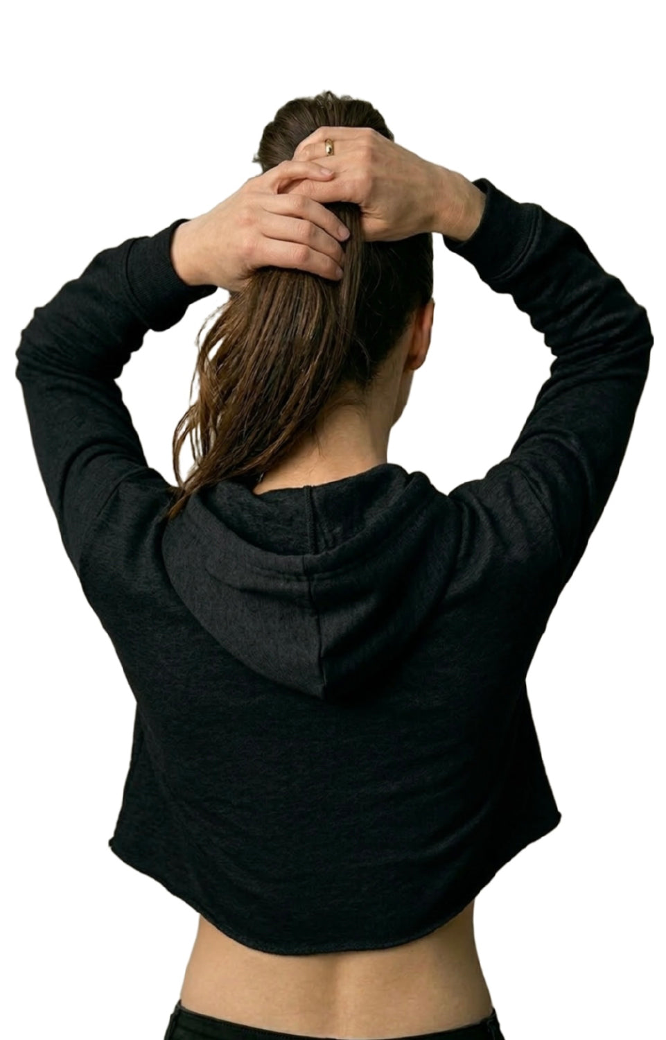 ON THE GO CROPPED FLEECE HOODIE