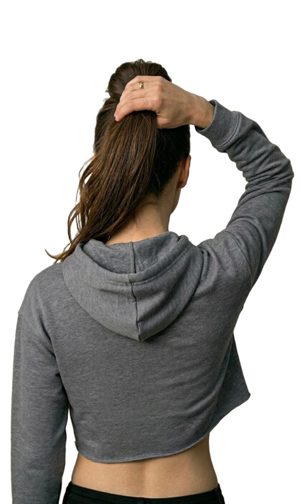 ON THE GO CROPPED FLEECE HOODIE