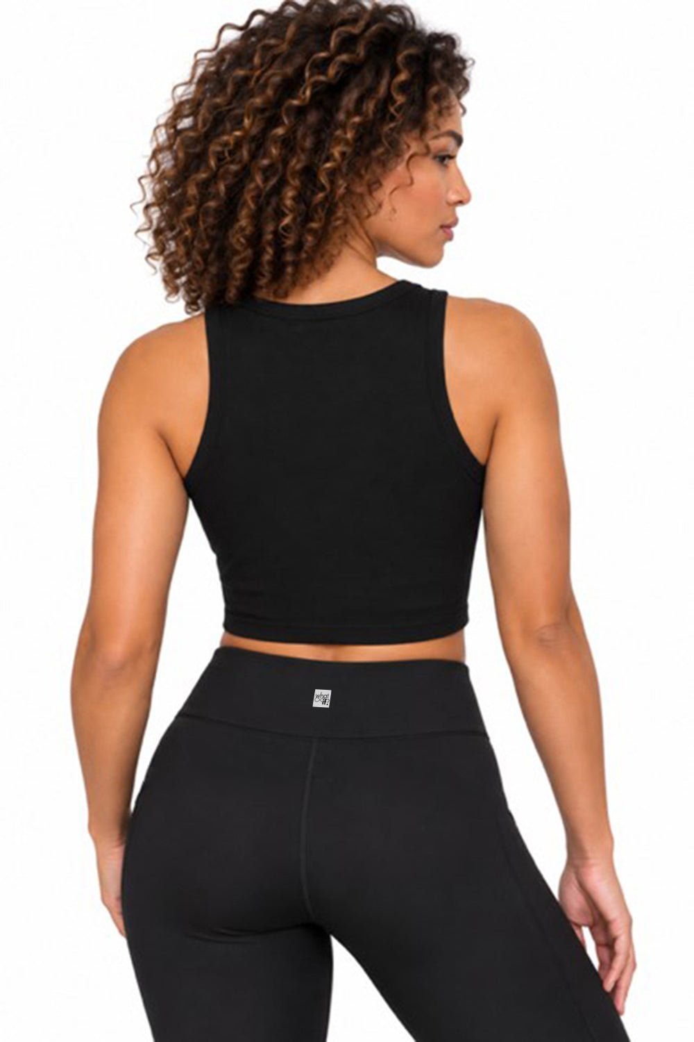 MICRO RIB MUSCLE CROPPED TANK - BLACK