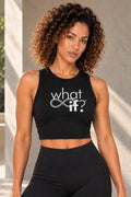 MICRO RIB MUSCLE CROPPED TANK - BLACK