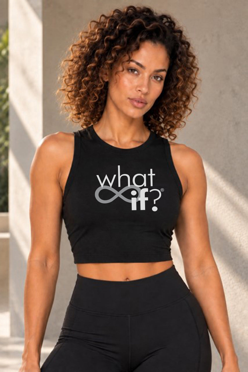 MICRO RIB MUSCLE CROPPED TANK - BLACK