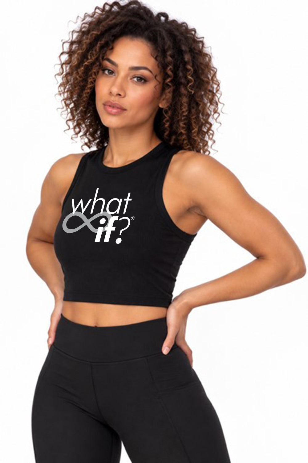 MICRO RIB MUSCLE CROPPED TANK - BLACK
