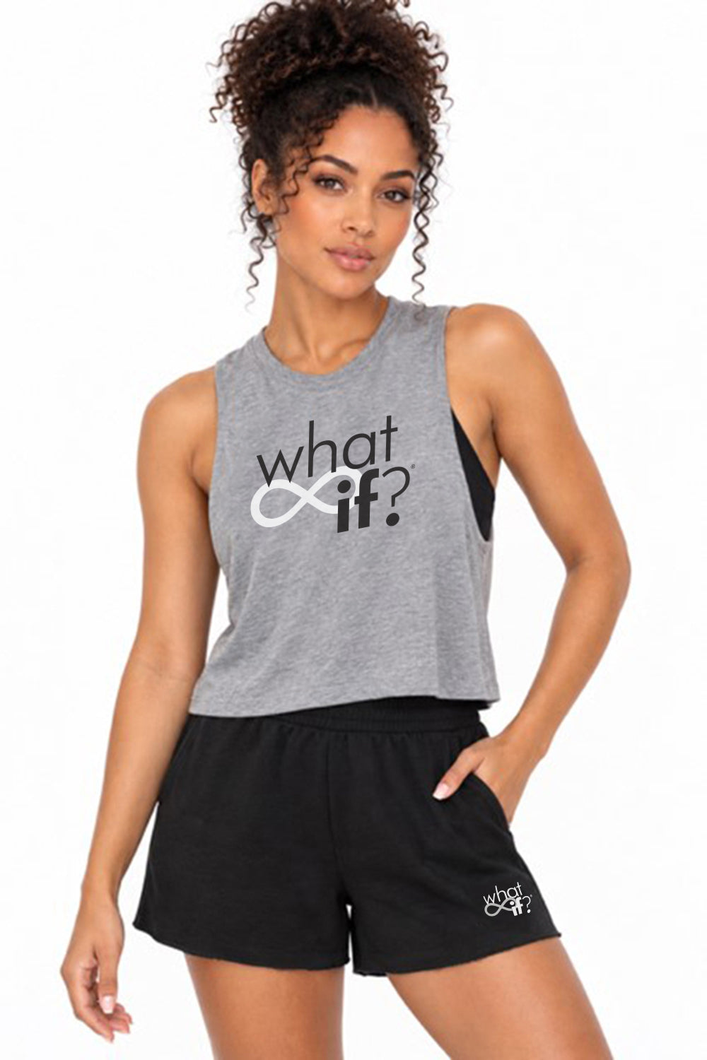 RACERBACK CROPPED TANK - GREY